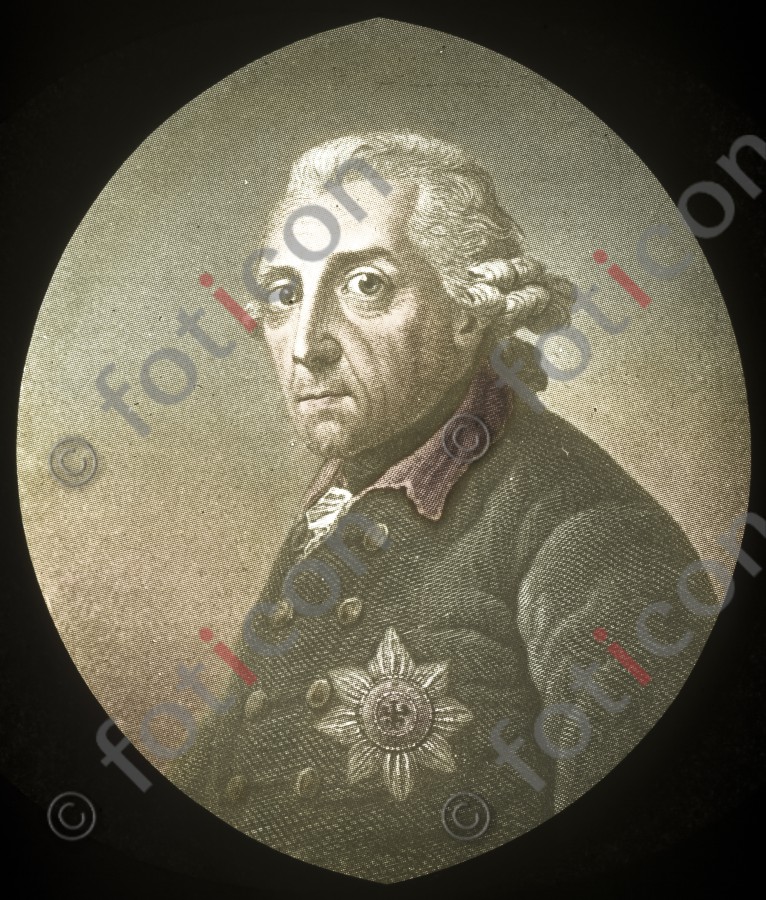 Portrait Friedrichs des Großen ; Portrait of Frederick the Great - Foto foticon-simon-fr-d-grosse-190-046.jpg | foticon.de - Bilddatenbank für Motive aus Geschichte und Kultur